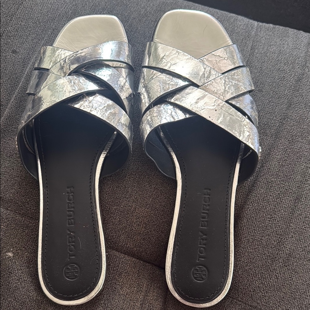 Tory Burch Silver Women's Sandals
